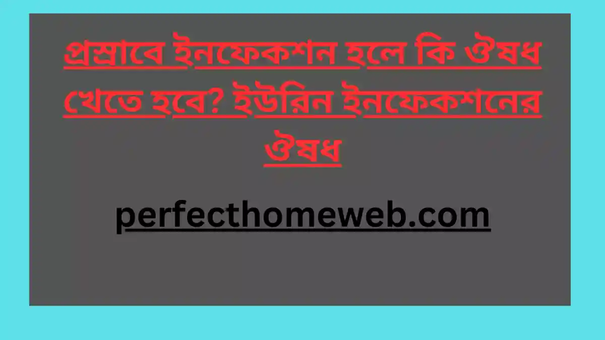 প্রস্রাবে ইনফেকশন হলে কি ঔষধ খেতে হবে ইউরিন ইনফেকশনের ঔষধ