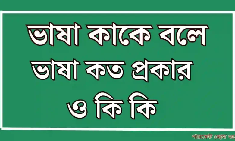 ভাষা কাকে বলে ভাষা কত প্রকার ও কি কি